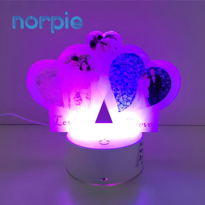 昇華クリスマスナイトLEDランプベース<span class=keywords><strong>3</strong></span>ハートクリアアクリルシートLEDランプディスプレイセット15色USBケーブルアクリルランプ - Product Image 5