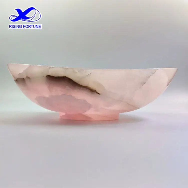 Luxus Pink Onyx Marmor Badezimmer Wasch schüssel Gefäß Stein Waschbecken Hand waschbecken Rosa Waschbecken