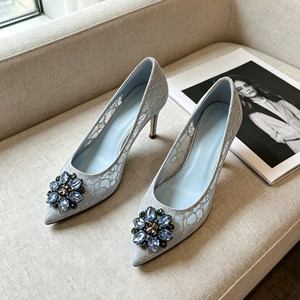 <span class=keywords><strong>Zapatos</strong></span> de Tacón Alto con Punta en Pico y Flores de Pedrería en Color <span class=keywords><strong>Verde</strong></span> <span class=keywords><strong>Esmeralda</strong></span>, <span class=keywords><strong>Zapatos</strong></span> de Vestir de Noche con Malla Transparente para Mujer - Product Image 3