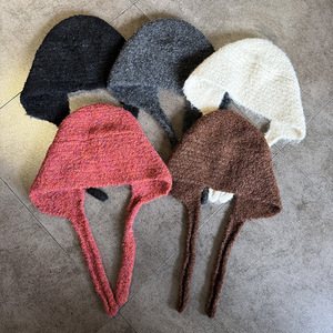 Bestella hiver chaud oreille protecteur automne et hiver mode <span class=keywords><strong>fille</strong></span> couleur unie bonnet chapeau <span class=keywords><strong>cagoule</strong></span> Style - Product Image 3