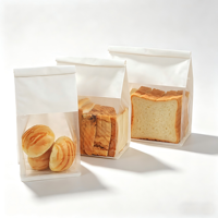 Sacs à pain avec fenêtre transparente, qualité alimentaire, thermoscellables, recyclables, à soufflet de fond, personnalisables, en papier kraft, BOPP, gravure, pour sushi et aliments pour animaux de compagnie