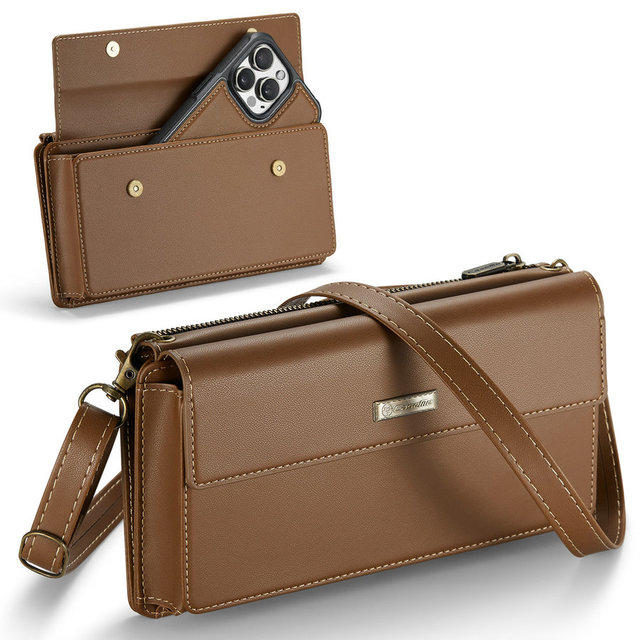 Popular Crossbody Shockproof Magnetic PU Leather Phone Case Wallet with Strap for 15 Pro & RedMi Note 13 Pro Plus 5G