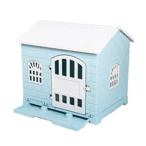 Indoor Outdoor Detachable Washable Plastic Dogs Kennel with Toilet Tray Pet Cage Pet House for Dog Cat