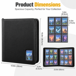 Classeur Premium à 9 pochettes avec fermeture éclair et fenêtre, 324 emplacements pour cartes à collectionner en PU - Product Image 5