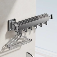 Grossistes Séchoir à linge mural pliable rétractable Cintre à suspendre domestique en aluminium