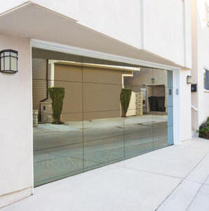 Porte de garage moderne en verre givré et alliage d'aluminium - Étanche, insonorisée, personnalisable (livraison mondiale) - Product Image 5