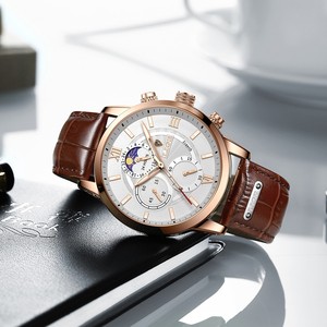 Relojes LIGE 2026 para Hombre, Marca <span class=keywords><strong>de</strong></span> Lujo, Reloj Casual <span class=keywords><strong>de</strong></span> Cuero con Fase Lunar <span class=keywords><strong>de</strong></span> 24 Horas, Reloj Deportivo <span class=keywords><strong>de</strong></span> Cuarzo Cronógrafo a Prueba <span class=keywords><strong>de</strong></span> Agua - Product Image 2