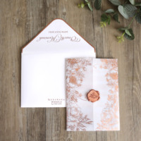 Cartes d'invitation en acrylique blanc veste en vélin personnalisé
