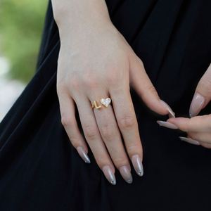 Dylam Women Statement Letters L Personalized <b>Ring</b> Hypoallergenic 18K Gold Plated 5A Cubic Zirconia <b>Adjustable</b> <b>Rings</b> for Women - Product Image 3