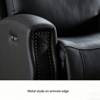 Fauteuil inclinable en cuir traditionnel ergonomique et réglable, style minimaliste, pour salon, petit espace, avec clous décoratifs