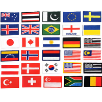 Haute précision petit pays asiatique drapeau patchs usine en gros brodé fer sergé à coudre Style feutre tissu