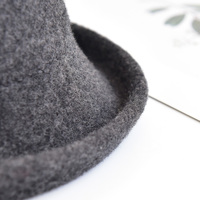Venta al por mayor mujeres 100% lana Formal fieltro Fedora sombreros Flat Top Vintage Cloche sombrero Fedora de alta calidad