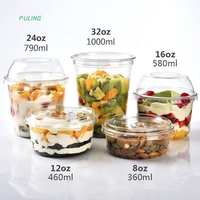 Fuling Parfait Cups Saladecontainer Plastic Met Koepeldeksels, Ijsbekers Voedselbakjes Dessertbekers