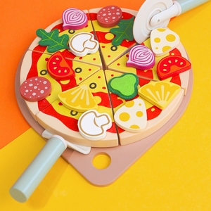 Jeu d'imitation alimentaire pour enfants, fête à la <span class=keywords><strong>pizza</strong></span>, ensemble de 6 tranches de <span class=keywords><strong>pizza</strong></span> réaliste avec différents garnitures - Product Image 5