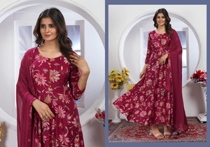 Kurti largo de calidad de exportación Rayno Premium con Dupatta para oficina y uso regular a precio mayorista - Product Image 3