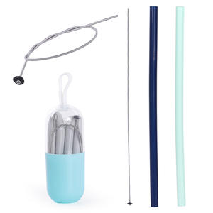 ماصة شرب مخصصة خالية من بيسفا وصديقة للبيئة قابلة لإعادة الاستخدام قابلة للطي ماصة سيليكون قابلة للطي - Product Image 5