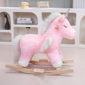 Cheval à bascule pour enfants de 2 à 6 ans, licorne rose, âne gris, jouet pour enfants, cadeau, cheval à bascule pour enfants - Product Image 5