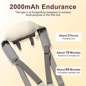 Masseur électrique sans fil Shiatsu pour le cou et les épaules avec fonction de chauffage, minuterie automatique de 15 minutes pour le cou, le dos, la taille et les fesses - Product Image 4