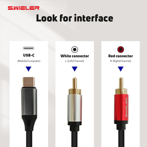 Cable de Audio al por Mayor, 2 en 1, USB Tipo C a <span class=keywords><strong>RCA</strong></span>, con Conector Estéreo de 3.5mm y Dos Conectores <span class=keywords><strong>RCA</strong></span>, 1m/3m/<span class=keywords><strong>10m</strong></span> - Product Image 3