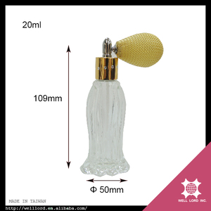 Atomizador de Perfume Redondo de Vidrio de 20ml/30ml/40ml con Bombilla y Estampado en Caliente - Product Image 3