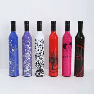 Promotional Gift Branded Wine Bottle Shape Plastic Straight <b>Umbrella</b> Advertising <b>Windproof</b> Custom Logo Print Luxury DIY Wedding - Product Image 2