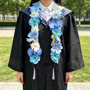 <span class=keywords><strong>Guirlande</strong></span> artificielle de remise de diplôme, écharpe de cérémonie, couronne de fleurs, collier de fleurs pour diplômé, pour décoration de remise de diplôme, mariage et fête nuptiale - Product Image 2