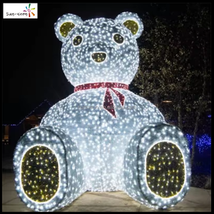 Décorations de Noël LED d'extérieur, grand motif d'ours lumineux, décoration de rue pour la Saint-Valentin - Product Image 3