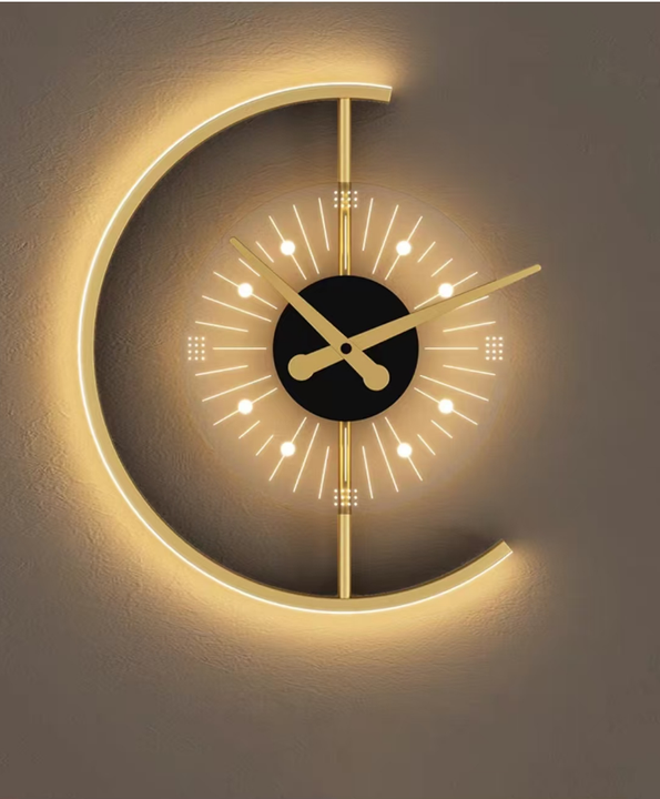 Wall lamp with clock Bedroom bedside lamp Creative living room