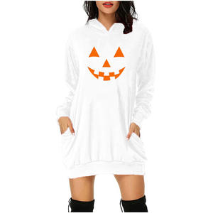 2025 moda di <span class=keywords><strong>Halloween</strong></span> stampa zucca mezza lunghezza felpa da donna con cappuccio a maniche lunghe tasca traspirante <span class=keywords><strong>per</strong></span> l'autunno inverno - Product Image 2