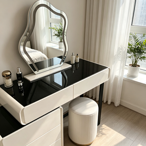 Modern Makeup Vanity <b>With</b> Flip-Top Mirror And <b>Storage</b> Drawers Bedroom <b>Dressing</b> <b>Table</b> <b>With</b> Stool - Product Image 4