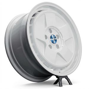 Rines de Aleación Retro Rally de 5 Radios con Acabado Blanco Brillante, Cóncavos Profundos, de 15, 16, 17 y 18 Pulgadas, 4x100, 5x100, ET35, ET45, Compatibles con Integra, Fit, Leon, <span class=keywords><strong>Polo</strong></span> - Product Image 1