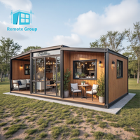 REMOTE Maison conteneur pliable en acier préfabriqué Maison préfabriquée mobile extensible de 3 chambres à coucher avec cuisine et salle de bain