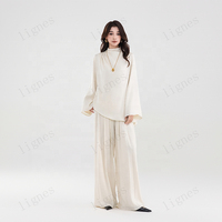 Vêtements Musulmans Traditionnels Simples pour le Quotidien Automne Ensemble Deux Pièces Modeste Pantalon Tendance Couleur Unie Ample