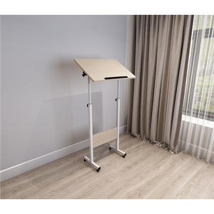 Escritorio de pie Lida, tamaño estándar, ajustable, plegable, superficie de madera, escritorio para ordenador, para el hogar, oficina, estudio, diseño que ahorra espacio - Product Image 4