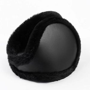 Orejeras de felpa negras para invierno, cálidas y resistentes al viento, para hombres y mujeres, para ciclismo y uso al aire libre - Product Image 1