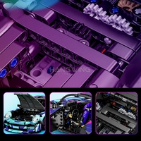 Coche Deportivo Cyberpunk 1:14, Bloques de Construcción con Control Remoto, Más de 1000 Piezas, Ladrillos Tecnológicos, Juego de Juguetes de Modelos de Superautos Geniales