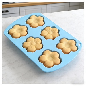 Kit de moules en silicone DIY 6 fleurs, très demandé, pour la maison et la cuisine, compatible four et lave-vaisselle, outils de pâtisserie et de cuisson - Product Image 4