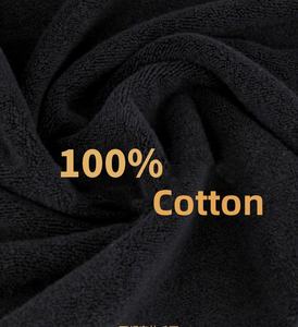 Vente en gros de serviette de bain 100% coton Serviette de coiffure Spa Quik Séchage à sec Logo personnalisé Broderie Serviettes de salon noires - Product Image 6