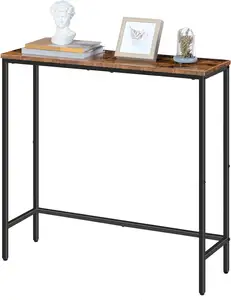 लकड़ी की संकीर्ण मेज आधुनिक साइड टेबल देहाती छोटे सोफे की तरफ डिस्प्ले डेस्क लिविंग रूम के लिए लकड़ी की भंडारण टेबल