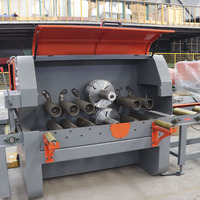Scie à panneaux verticale à double broche et lames multiples, machine de découpe robuste pour le traitement du bois