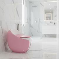 WC monobloc en céramique à chasse d'eau super siphonique Tornado, couleur rose, forme œuf, vente chaude en Asie centrale, pour salle de bain