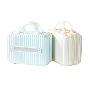Portable Fashionable Hanging Waterproof Lightweight Makeup Travel Case Zipper Closure ABS Reusable Hard <b>Shell</b> Cosmetic Luggage - Product Image 1