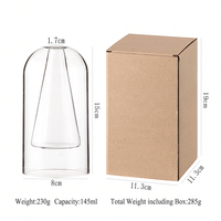 Bouteille diffuseur d'arômes en verre transparent rond vide de luxe OEM ODM 130 ml 200 ml personnalisée avec base en bois pour la maison