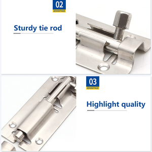 8in 304 thép không gỉ cửa chốt Bolt khóa vật liệu khách sạn Door & Window trượt khóa Bolt màn trập cổng Latch - Product Image 5