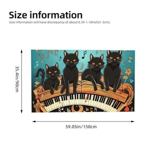 OEM ODM Cuatro gatos negros acostados sobre <span class=keywords><strong>el</strong></span> teclado del <span class=keywords><strong>piano</strong></span> Capa con diseño de bandera y mangas para adultos, Capa de bandera portátil, Bandera corporal ligera - Product Image 3