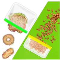 Eco-vriendelijke herbruikbare PEVA lunchtas met matglanzende rits, op maat gemaakte verpakking voor broodjes, snacks, fruit en brood, voedselveilige verpakking met opdruk