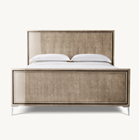 Sassanid OEM Best-seller Chambre contemporaine Benoit Lit à panneaux en biscuit laqué avec pied