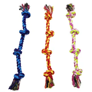 Rope Chew Toy New Dog Leash Toy For Aggressive Chewing Customizable Thick Rope Tough Interactive Chew Tough Teeth Cleaning Cotton Rope Toy