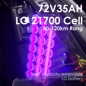 จักรยานไฟฟ้า Hezzo D6 72v 13000w Middrive 400nm มอเตอร์ไซค์ 40ah 50s 50mph สำหรับขับขี่ออฟโรด จัดส่งฟรี D6 Hezzo - Product Image 2