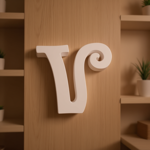 Insegna Decorativa da Parete in Legno a Forma di Lettera V, 14,5 cm, di Ilan - Product Image 2